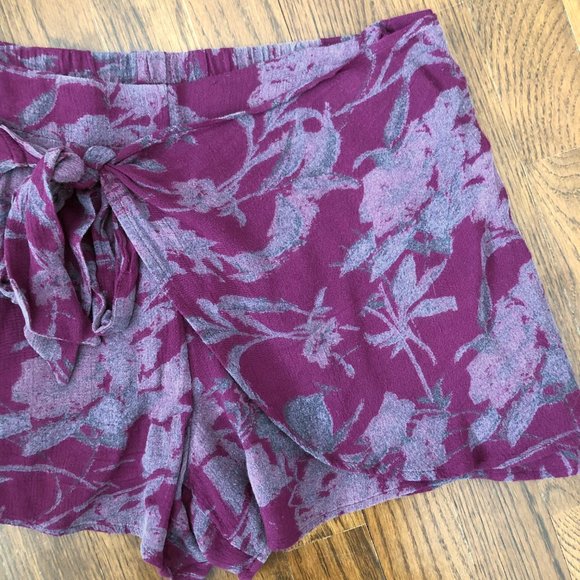 Free People Floral Tie Shorts - Picture 2 of 5